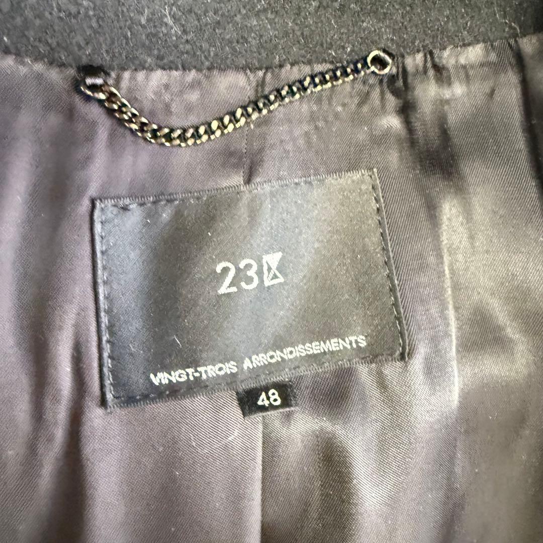 【23区】美品 ウールコート ロング ブラック 48サイズ レディース