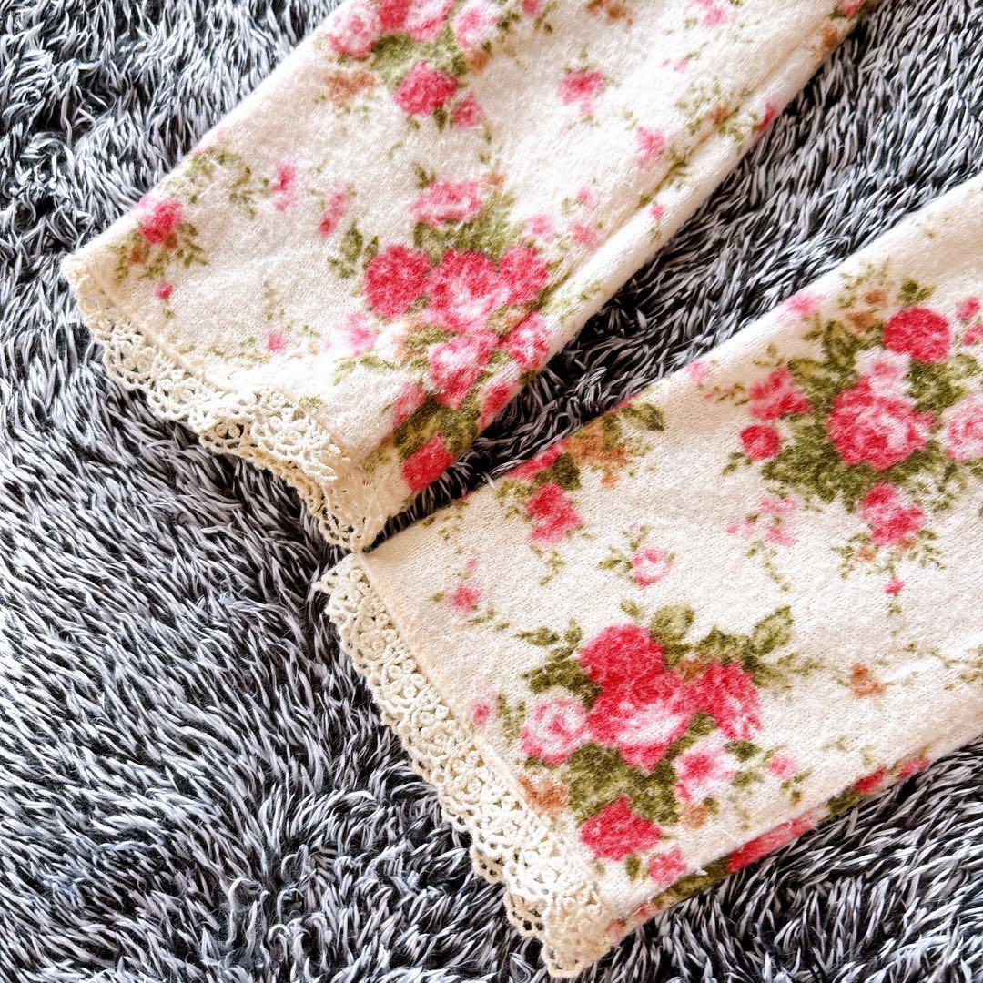 ✨美品✨LIZ LISA 起毛ニットワンピース 花柄 レース リボン Y2K