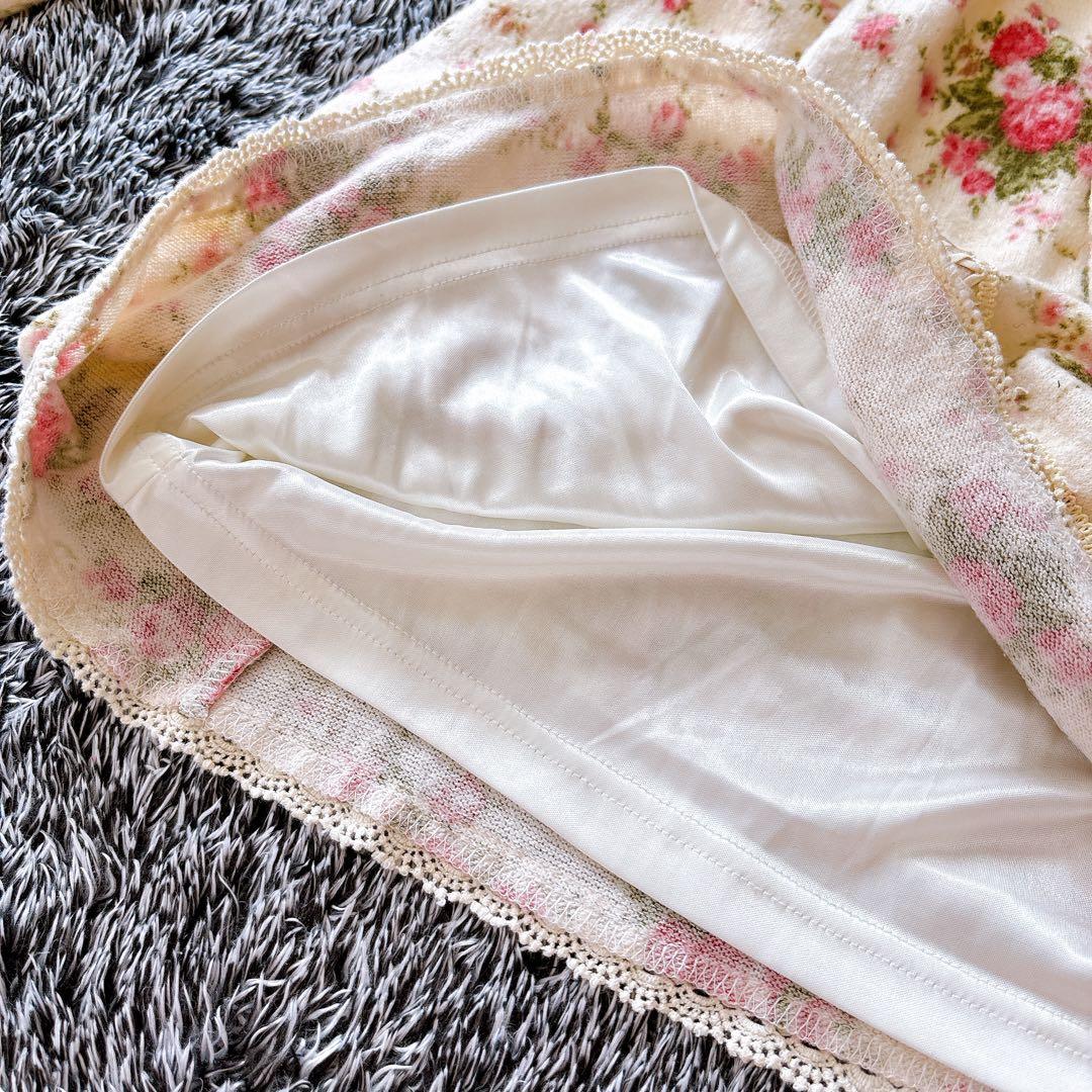 ✨美品✨LIZ LISA 起毛ニットワンピース 花柄 レース リボン Y2K