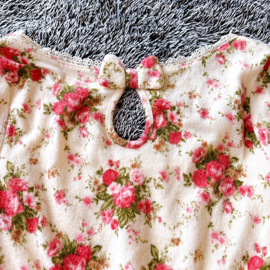 ✨美品✨LIZ LISA 起毛ニットワンピース 花柄 レース リボン Y2K