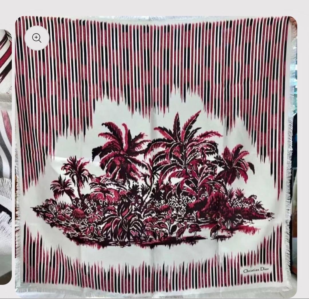 natsu☆　Dior トワルドゥジュイ柄 高級シルクスカーフ 新品