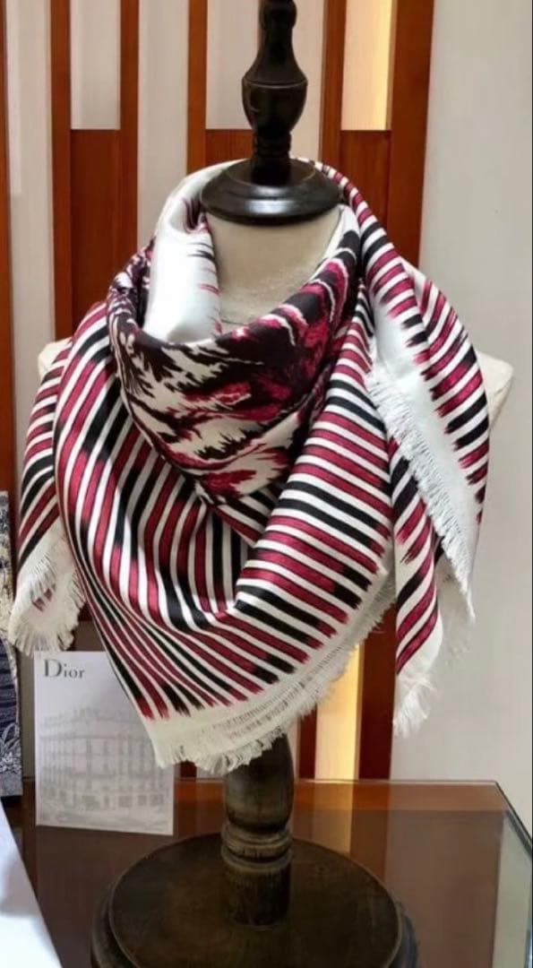 natsu☆　Dior トワルドゥジュイ柄 高級シルクスカーフ 新品