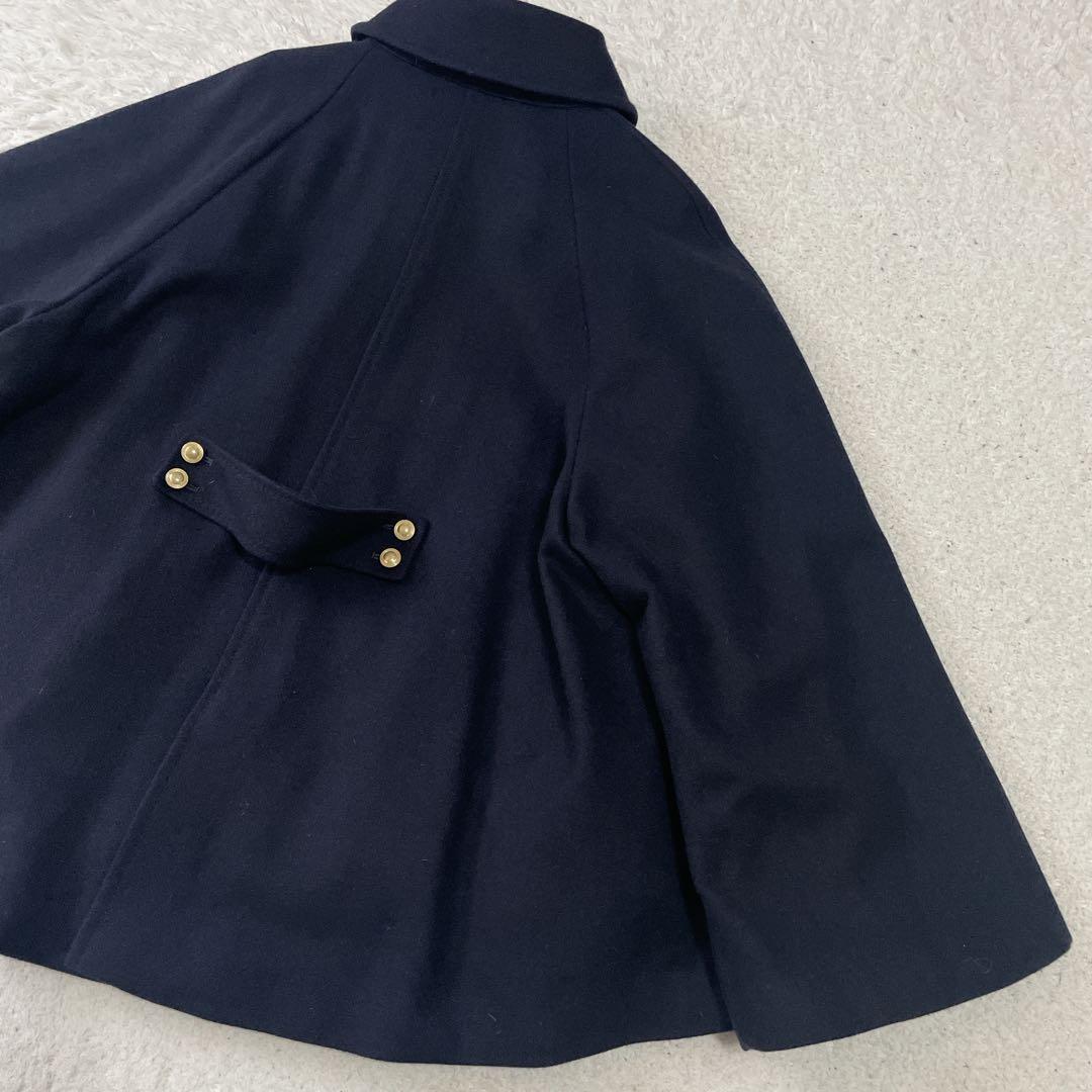 フォロー割中 美品 リゼッタ ケープ風アウター ウール ライナー付き 金