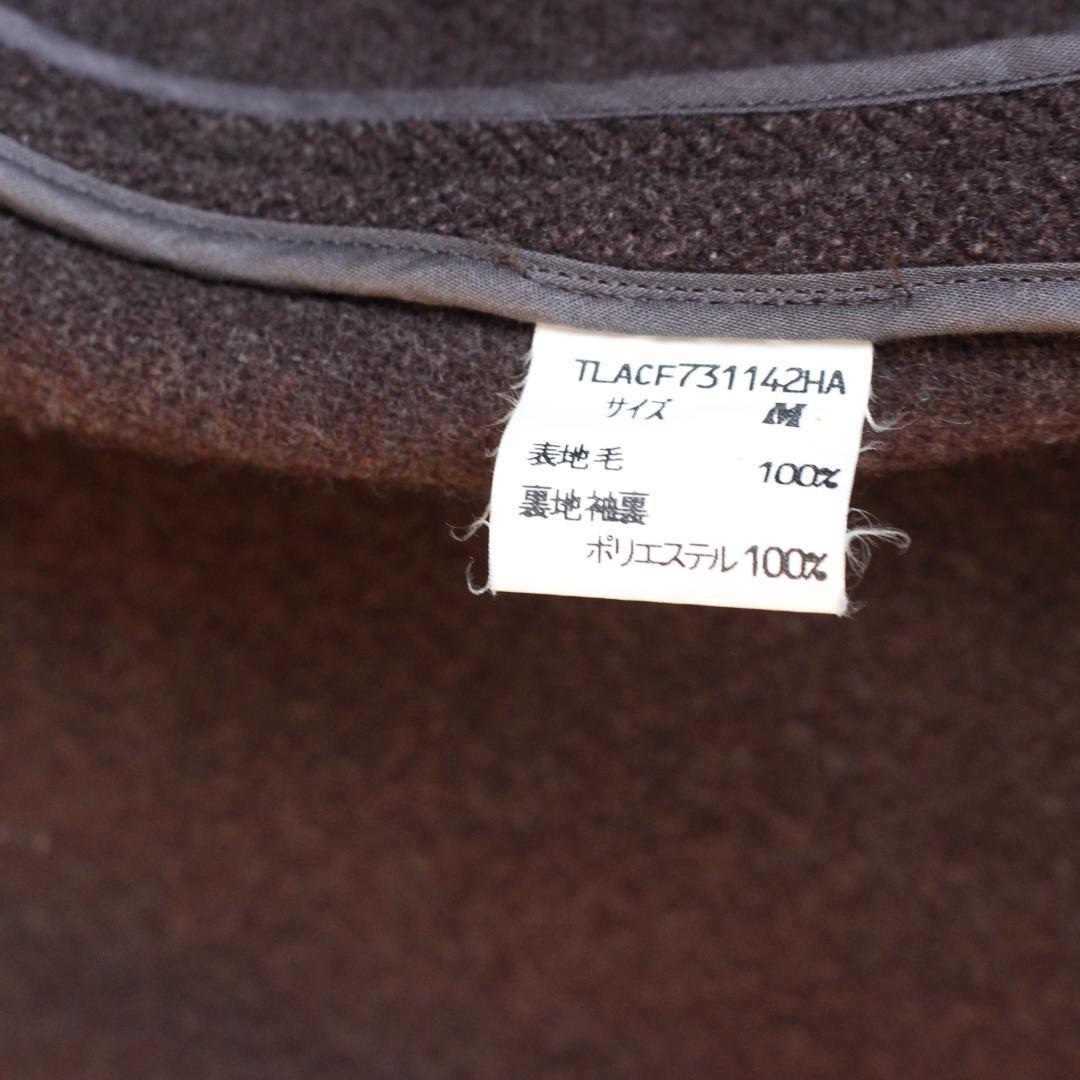 NEWYORKER へリンボーンダッフルコート Mサイズ ブラウン フーディー