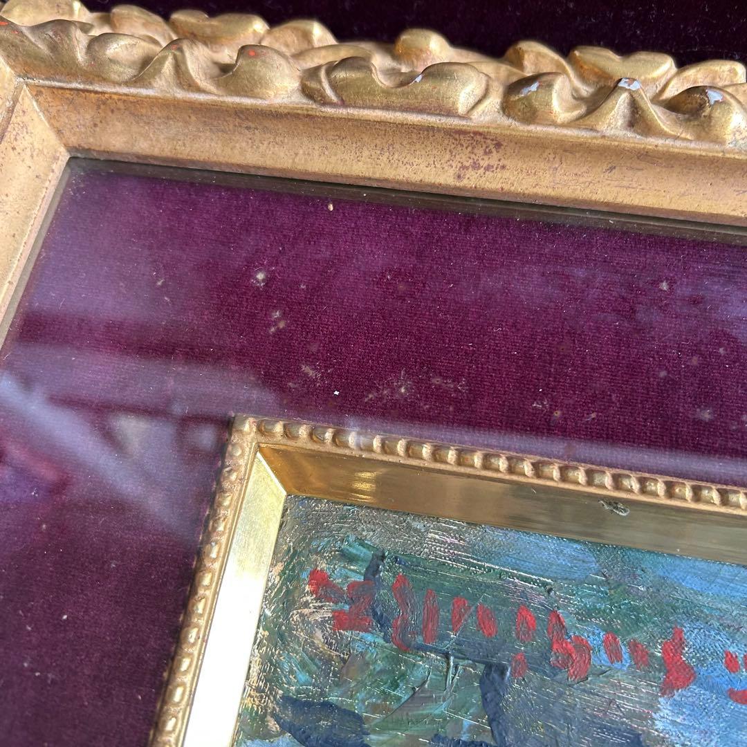 杉浦隆 海の風景 油彩画 金色フレーム 額装 インテリア