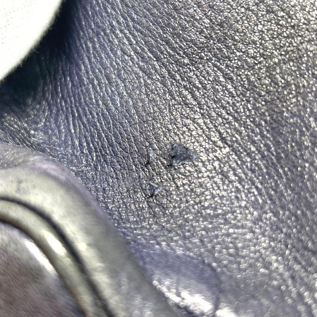 シャネル ココマーク ラムスキン レザー 巾着 ポーチ付 リュック ネイビー