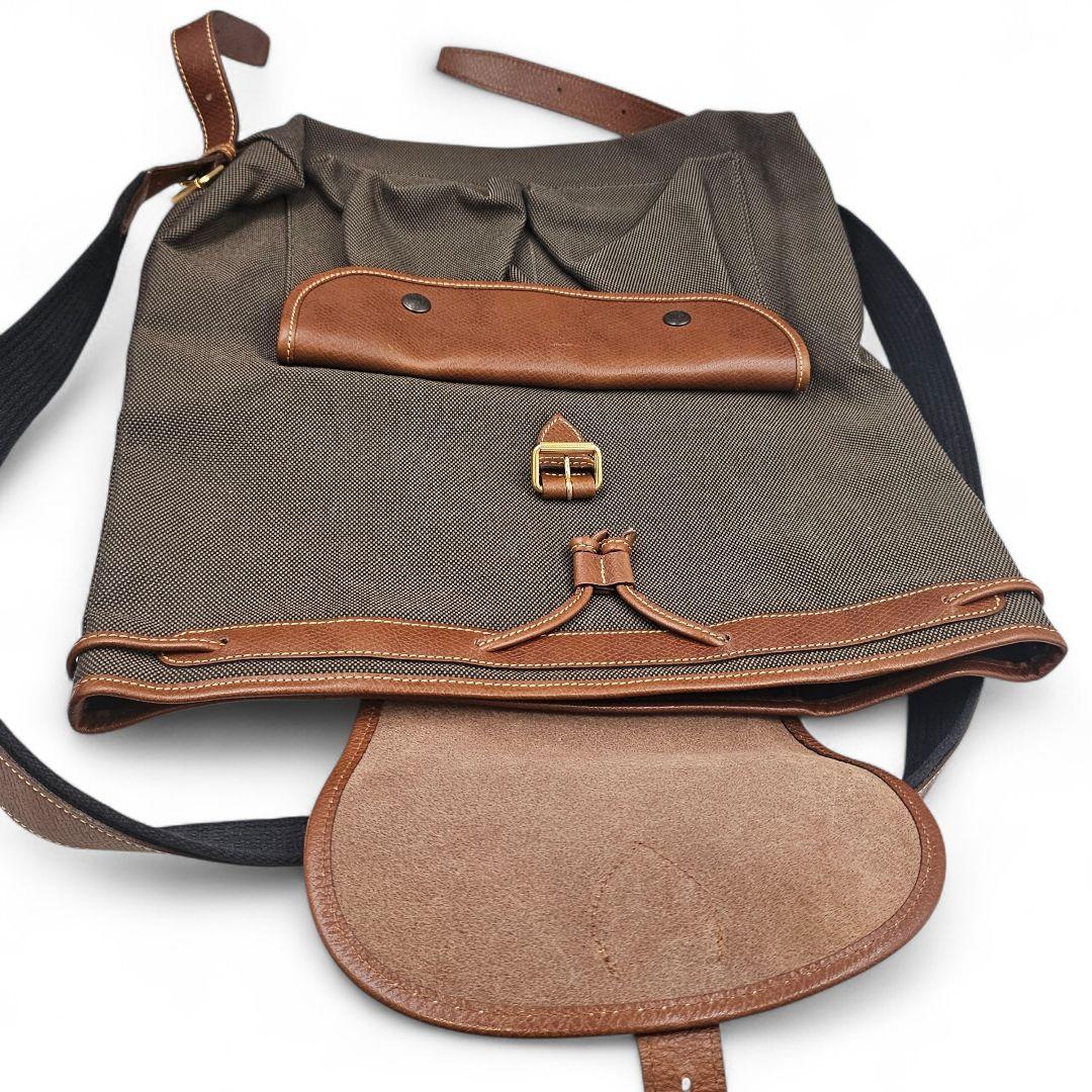 美品　レア　ロンシャン　リュックバックパック　大容量　キャンバス×レザー