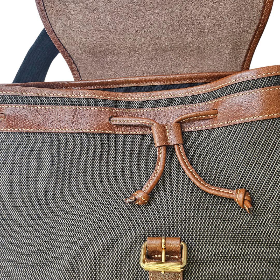 美品　レア　ロンシャン　リュックバックパック　大容量　キャンバス×レザー