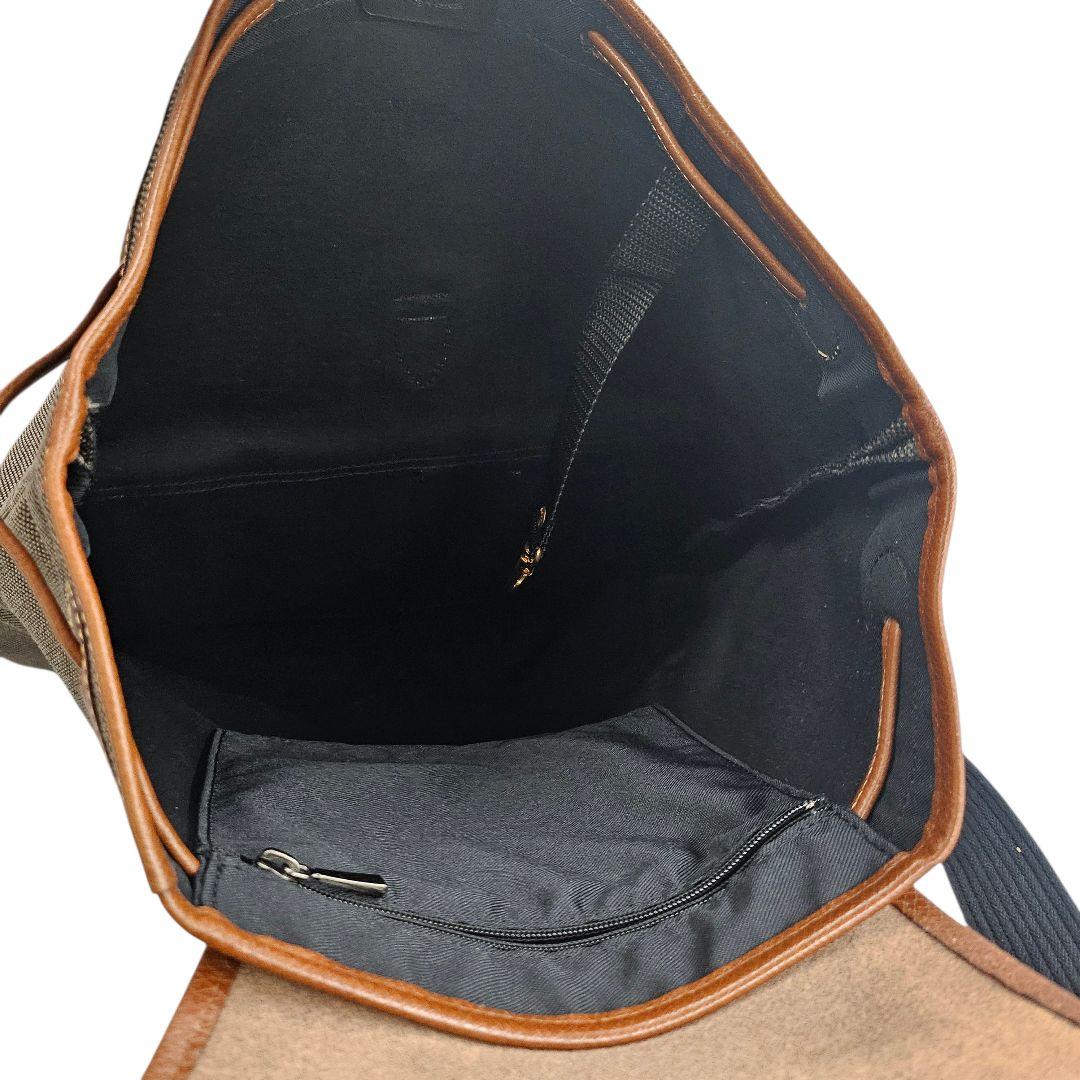 美品　レア　ロンシャン　リュックバックパック　大容量　キャンバス×レザー