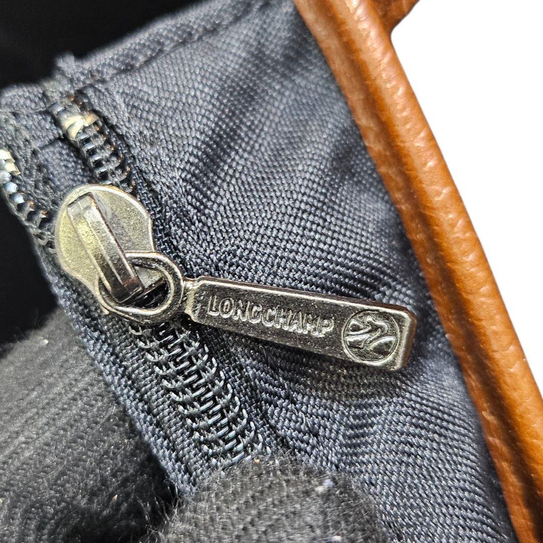 美品　レア　ロンシャン　リュックバックパック　大容量　キャンバス×レザー