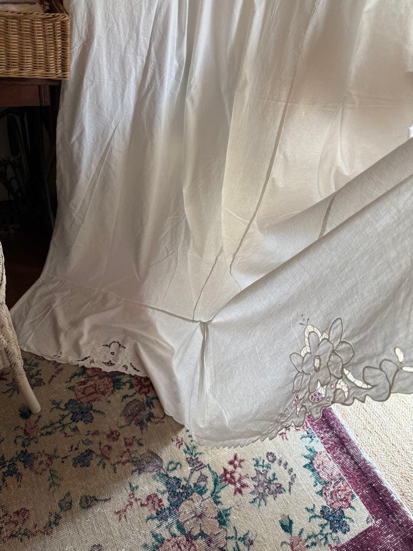 SALE♡フランスアンティーク・大判ஐ花柄刺繍カーテン・リメイク・ハンドメイド