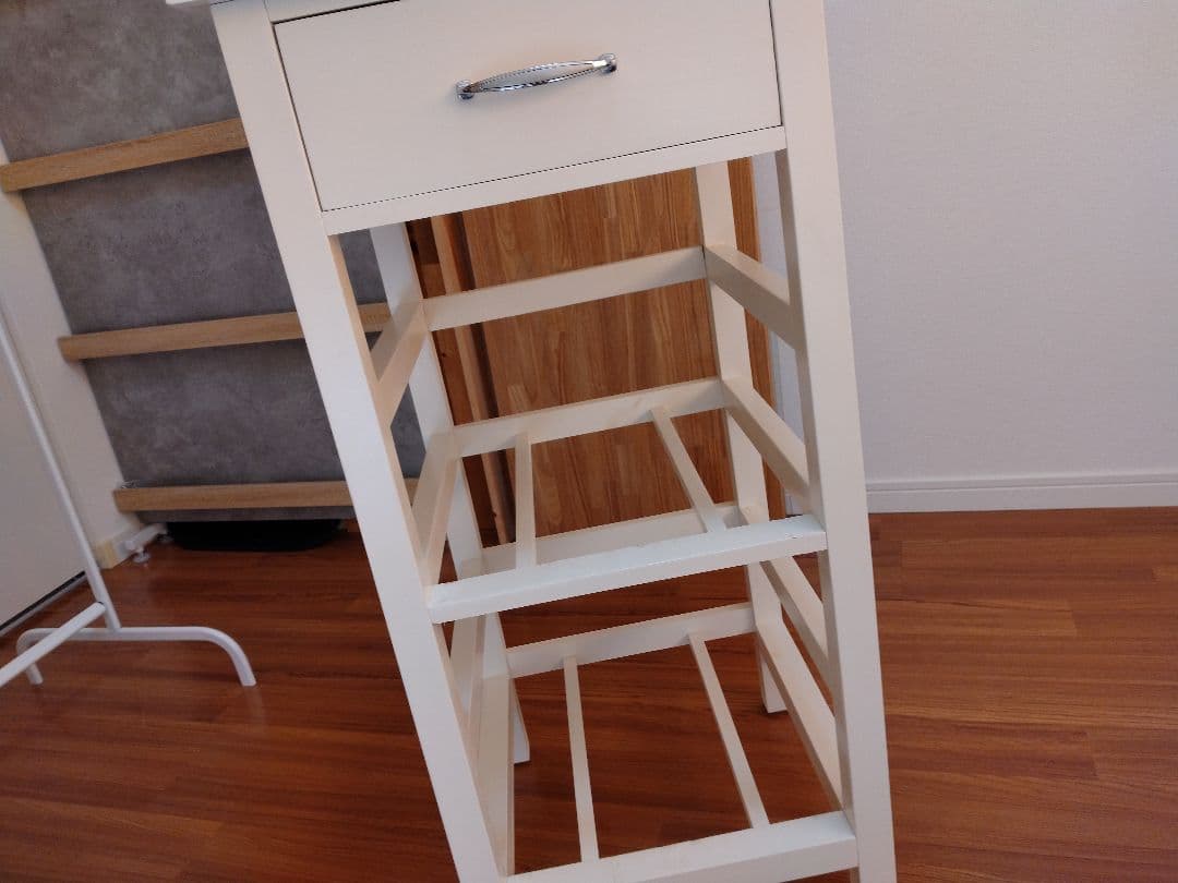 カントリー調 ホワイト ラック 引き出し