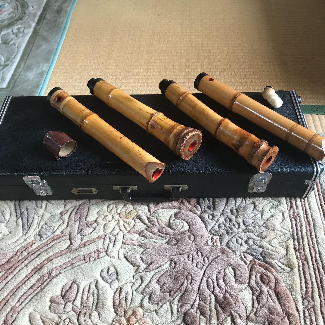 9 尺八　一尺八寸管　二本　尺八ケース付き　値下げ　あとはバッチリ