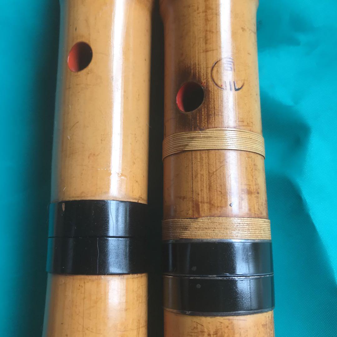 9 尺八　一尺八寸管　二本　尺八ケース付き　値下げ　あとはバッチリ