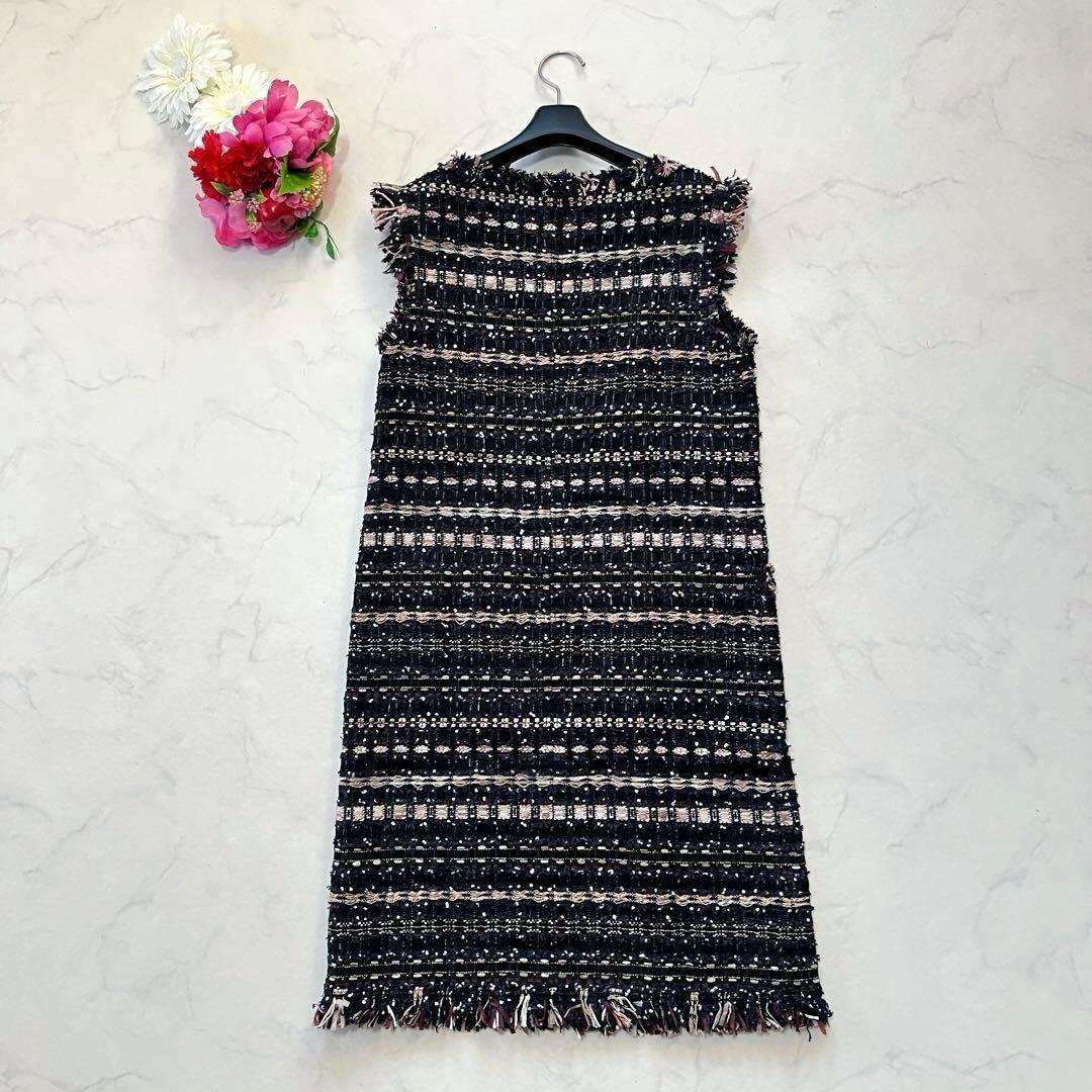 極美品☆Rene ルネ　マリアケント　ミックスツイードワンピース　34