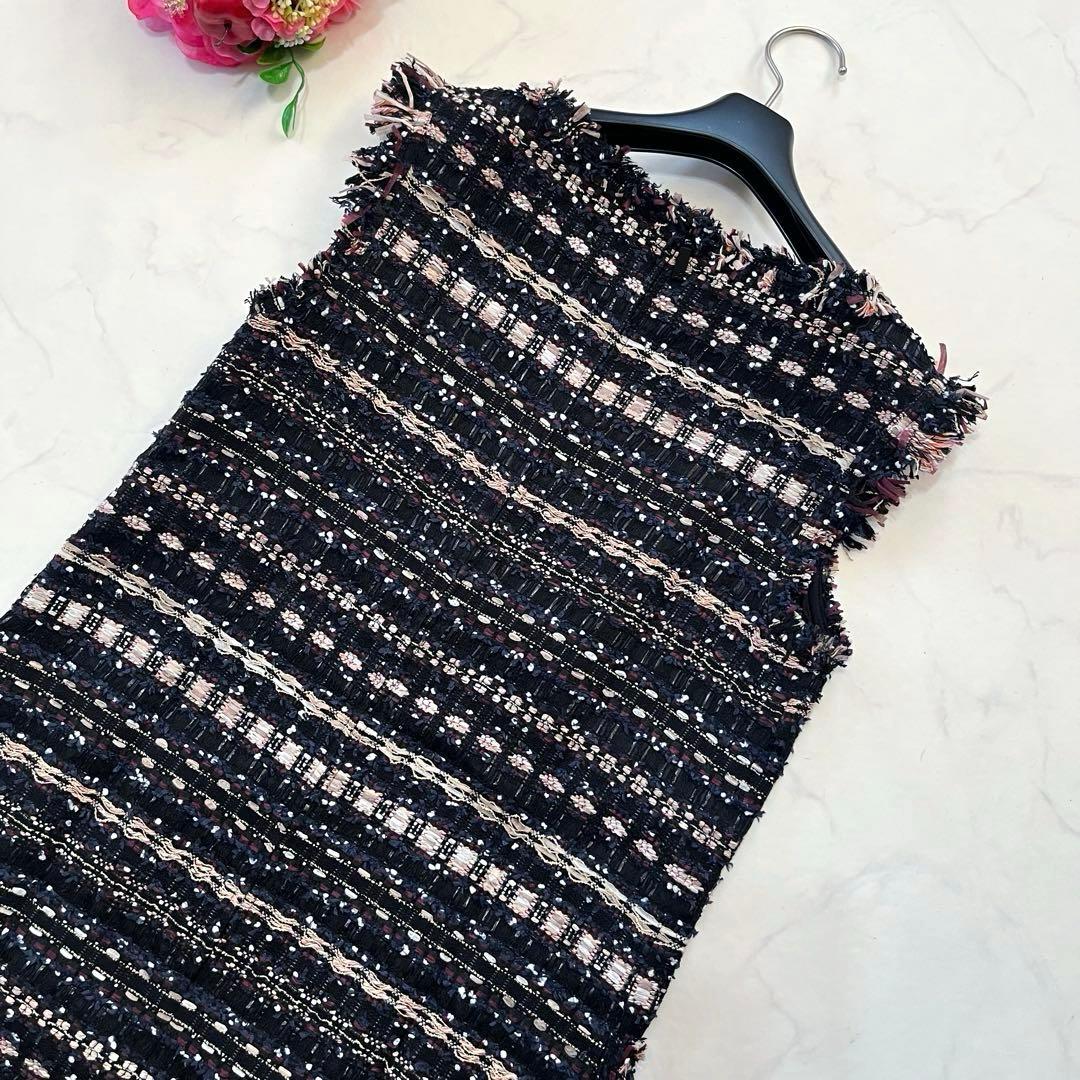 極美品☆Rene ルネ　マリアケント　ミックスツイードワンピース　34