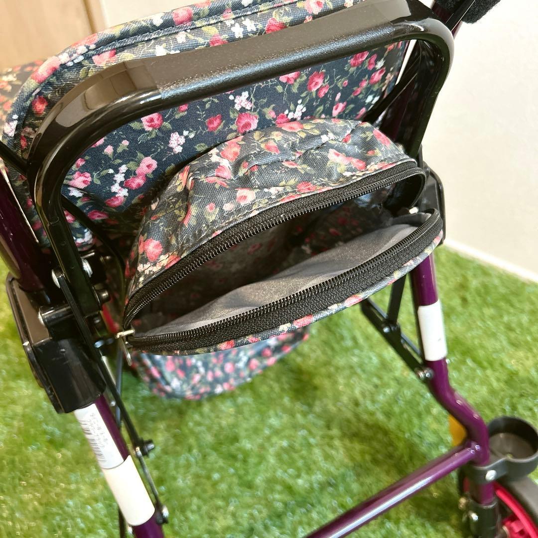 シルバーカー withone タイニーW 花柄 多少の傷あり 良品　紫　ピンク