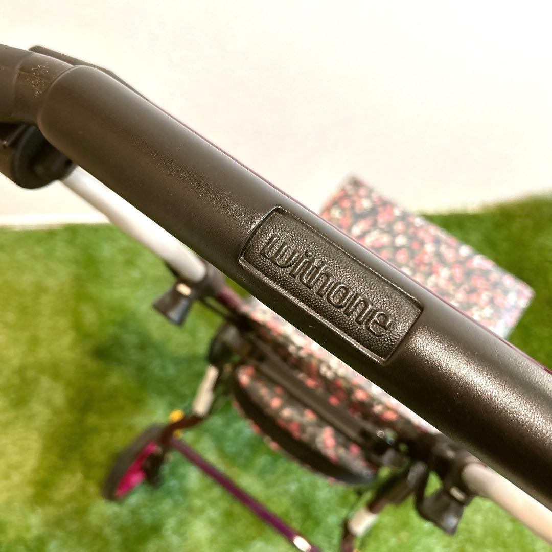 シルバーカー withone タイニーW 花柄 多少の傷あり 良品　紫　ピンク