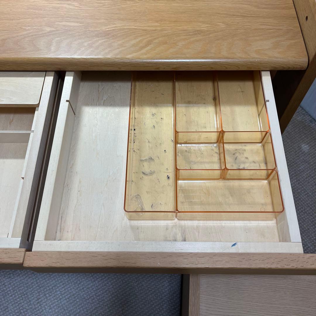 ベネッセ　カリモク　学習机①のみ 『①と②ワゴン引き出し2点セット』