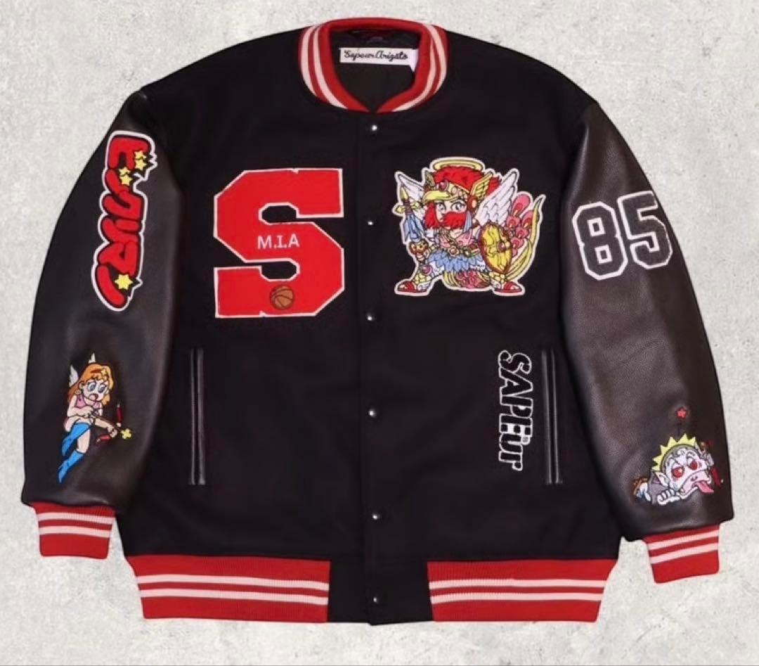 SAPEur サプール ビックリマン バーシティジャケット スタジャン