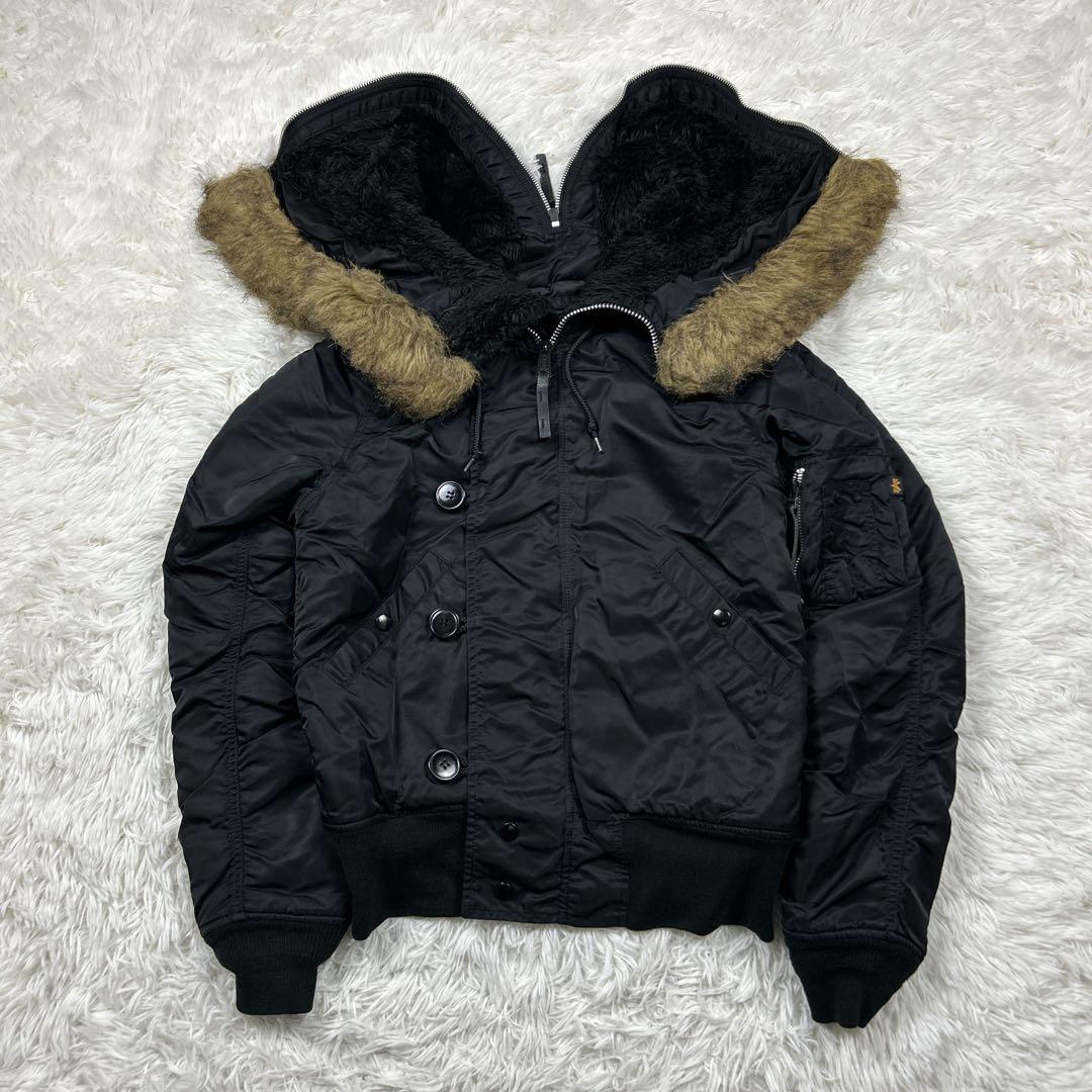 美品　アルファインダストリーズ　N-2B 黒　フライトジャケット　ブラック