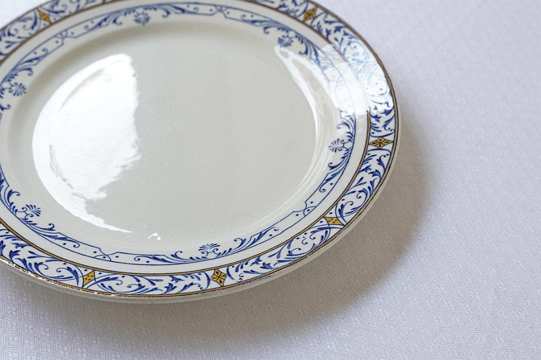 フランスアンティーク　クレイユモントロー　COLBERT　平皿　24.5cm