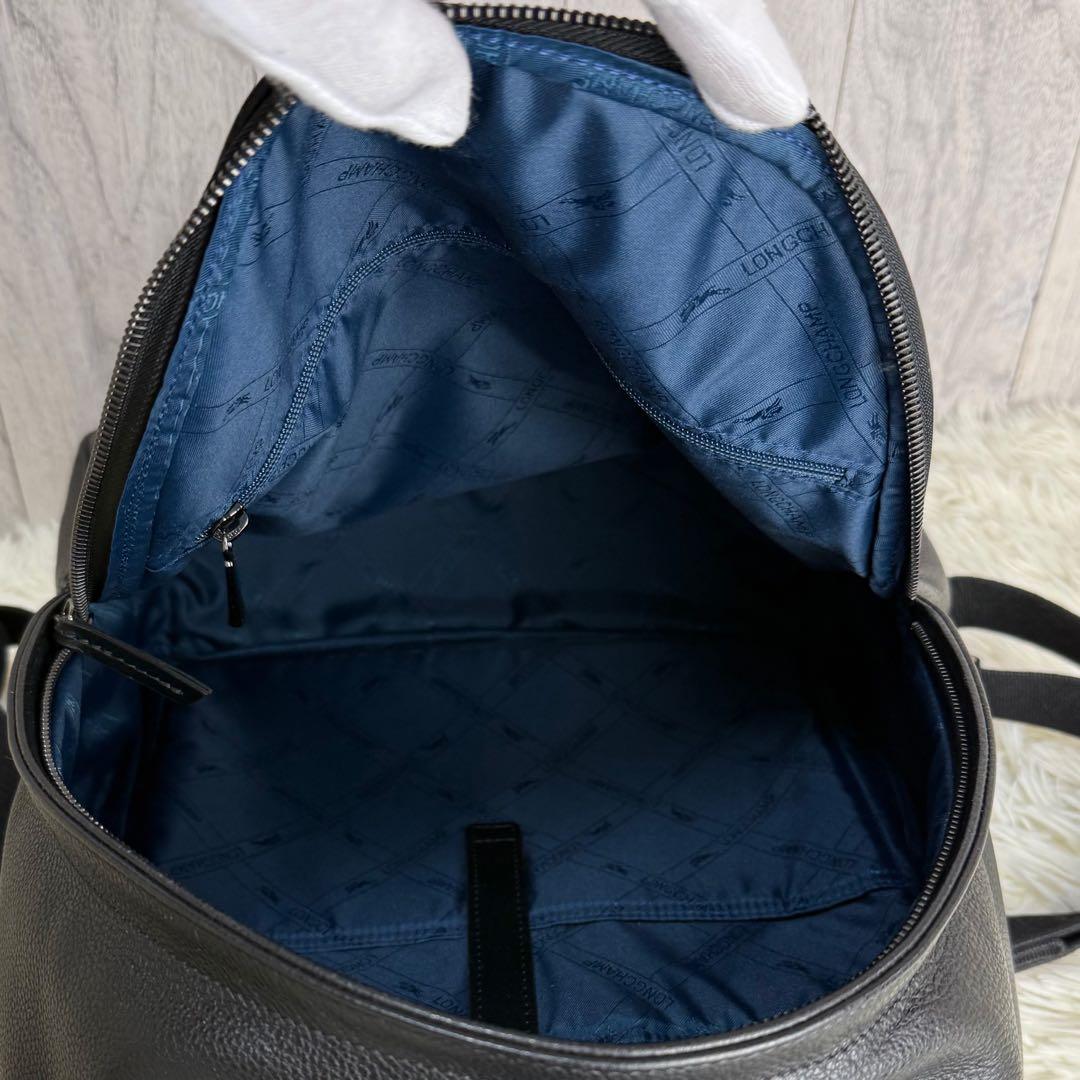 希少♡デカロゴ♡保存袋♡極美品♡Longchamp ロンシャン レザー リュック