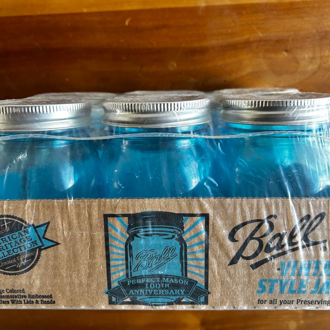 限定】 Ball ボール メイソンジャー 16oz 100周年記念 ブルー 6本