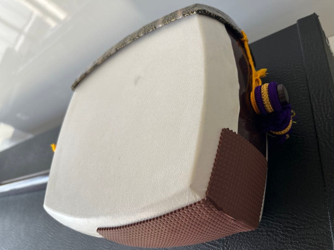 三味線　中棹　金細(k9)　綾杉胴　両皮張替え済　ケース　その他多数付属