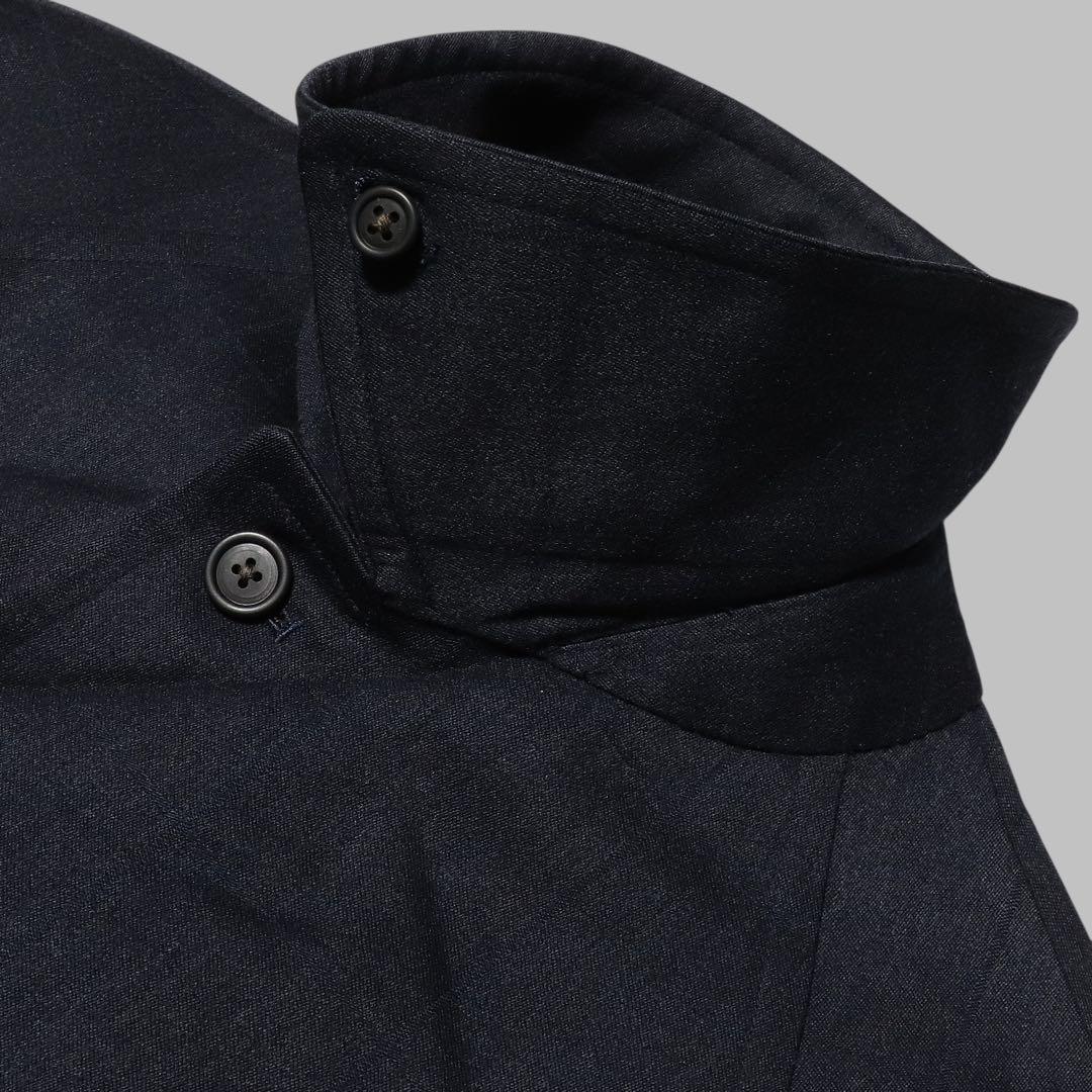 BURBERRY★ウール ステンカラーコート★シャドーチェック★ネイビー★80s