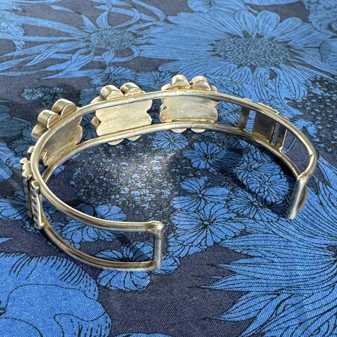 1990s　ヴィンテージ　シェル　フラワー　ブレスレット　インディアンジュエリー