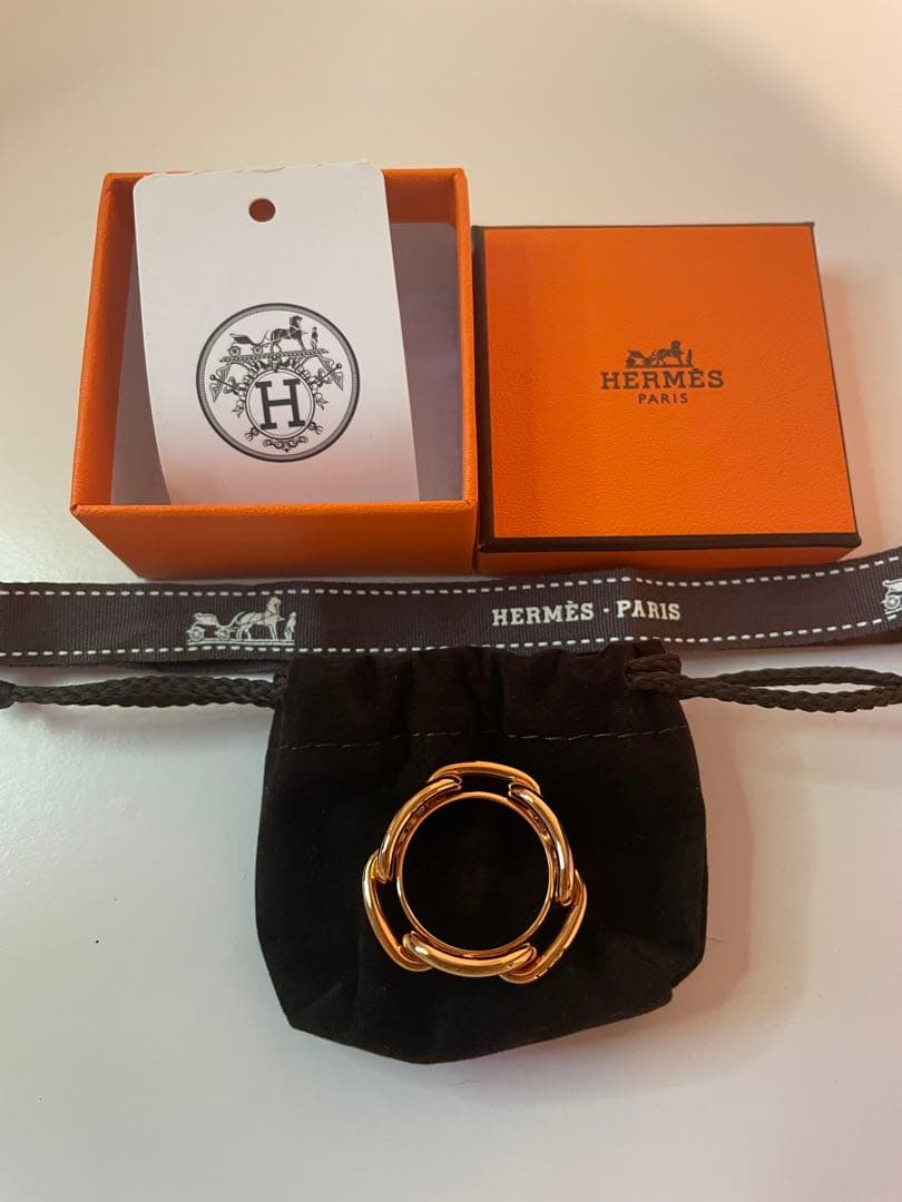 <明子> HERMESエルメス シェーヌダンクル スカーフリング