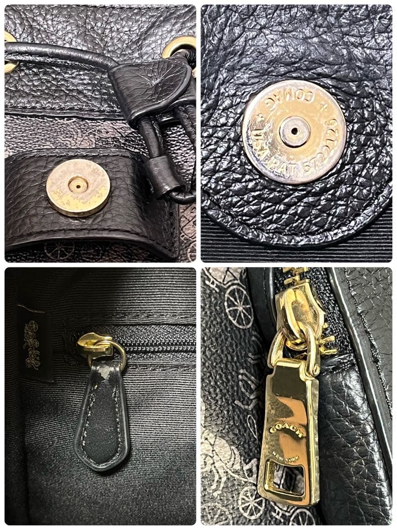 人気✨COACH コーチ ホースアンドキャリッジ レザー 黒 美品