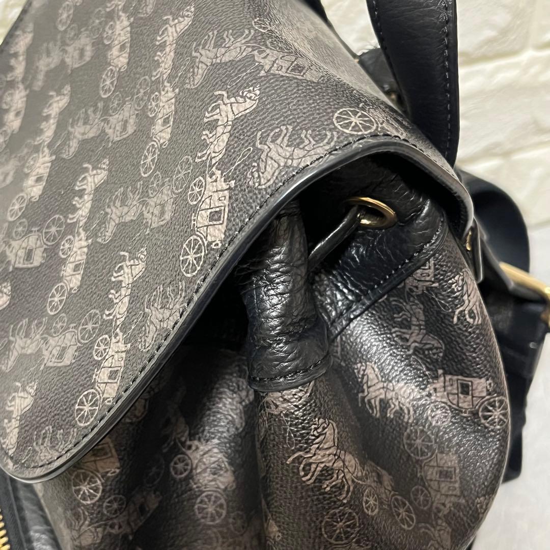 人気✨COACH コーチ ホースアンドキャリッジ レザー 黒 美品