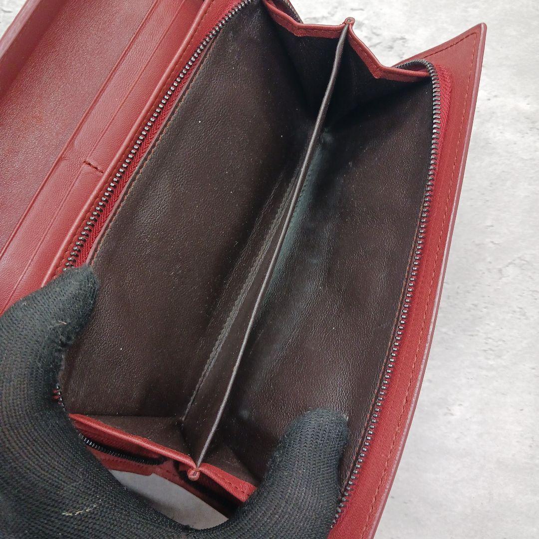 美品✨ ボッテガヴェネタ イントレチャート ラウンドファスナー 長財布 ブラウン