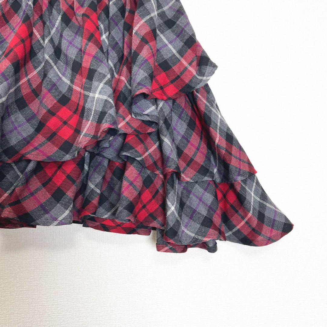 ヴィヴィアンウエストウッド ティアード ミニ スカート チェック 変形