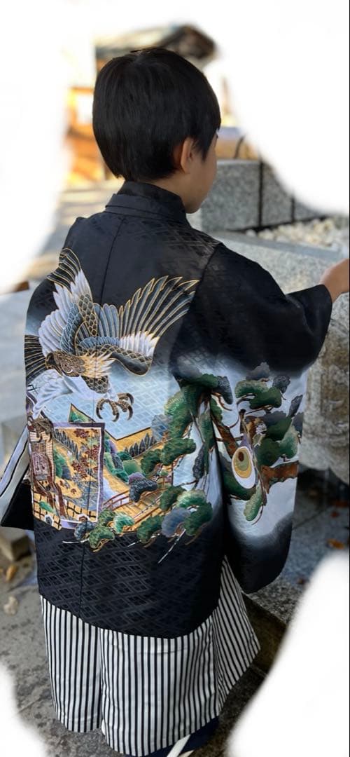 七五三　5歳男の子用　羽織・袴セット　鷹