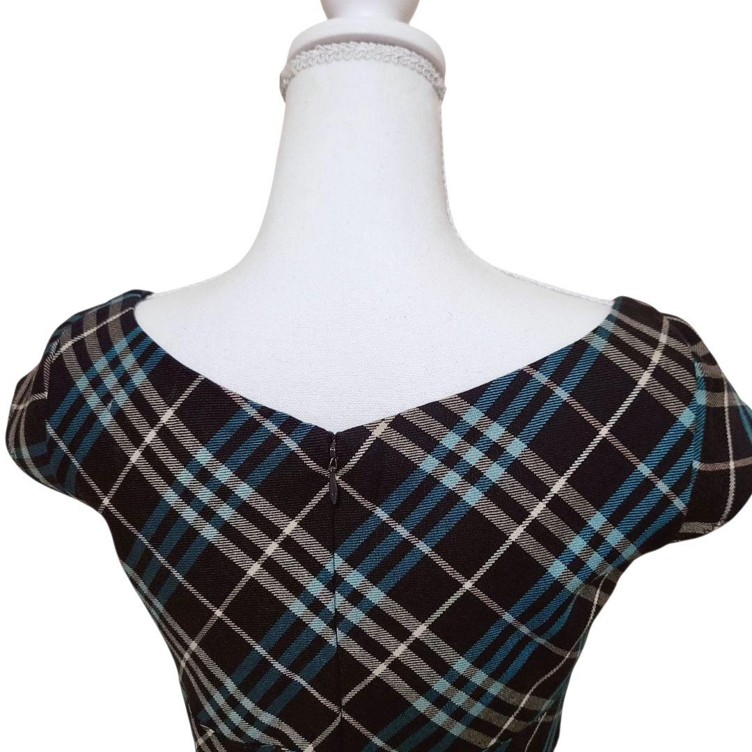 【美品】バーバリーブルーレーベル ノバチェック ワンピース ホースロゴ 38 M