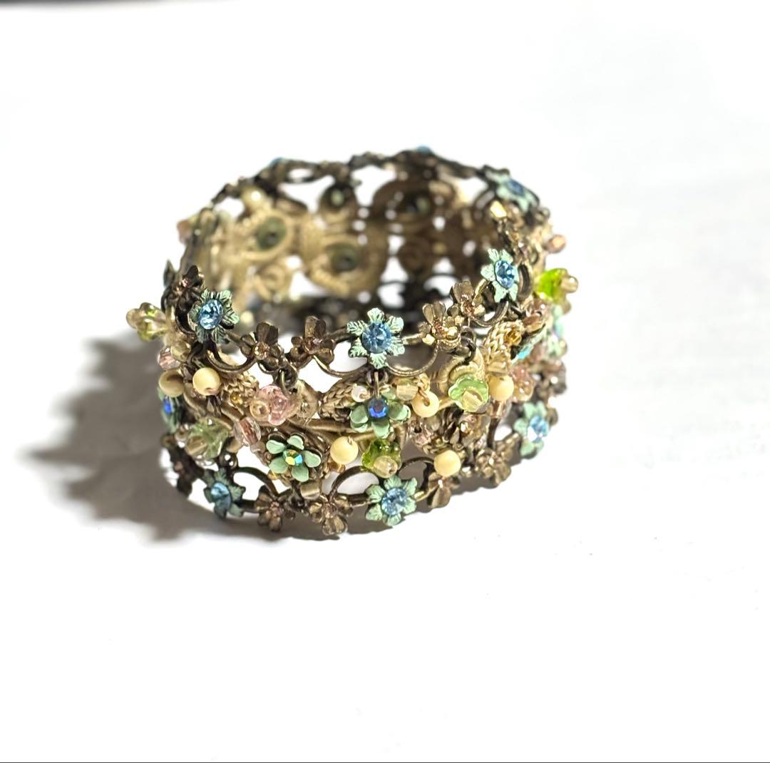 ミハエルネグリン ヴィンテージ調ブレスレット グリーン アンティーク