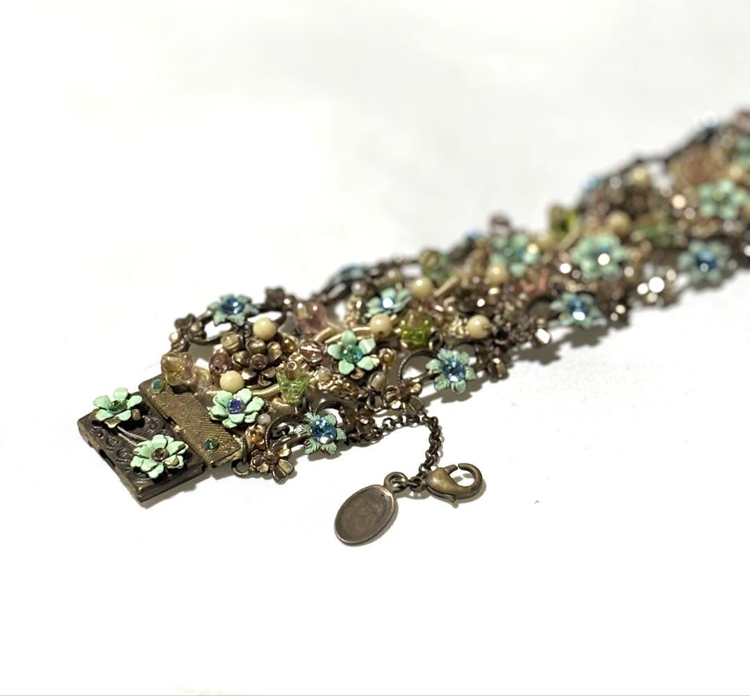 ミハエルネグリン ヴィンテージ調ブレスレット グリーン アンティーク