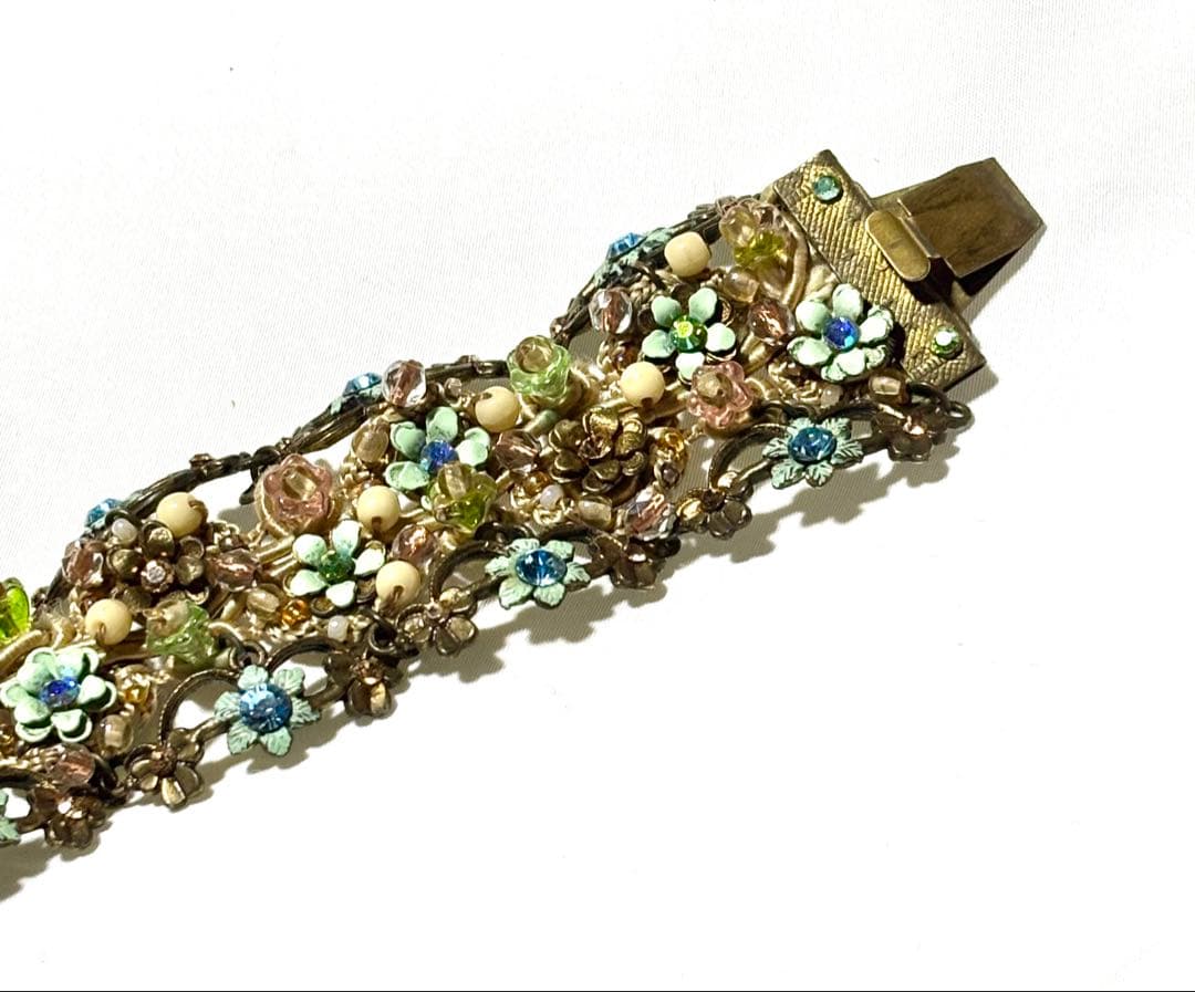 ミハエルネグリン ヴィンテージ調ブレスレット グリーン アンティーク