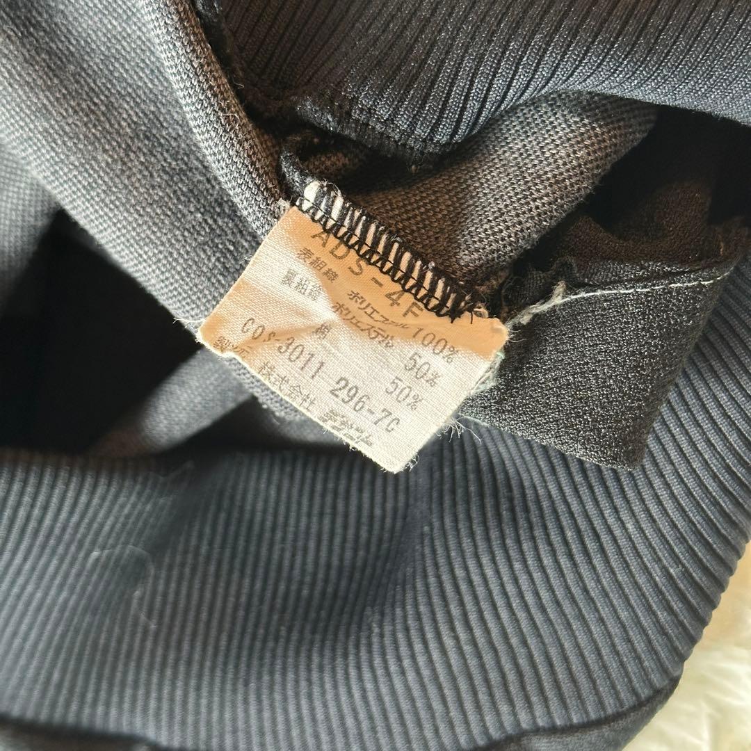 70s adidas トラックジャケット ブラック オレンジ 刺繍4号 M相当