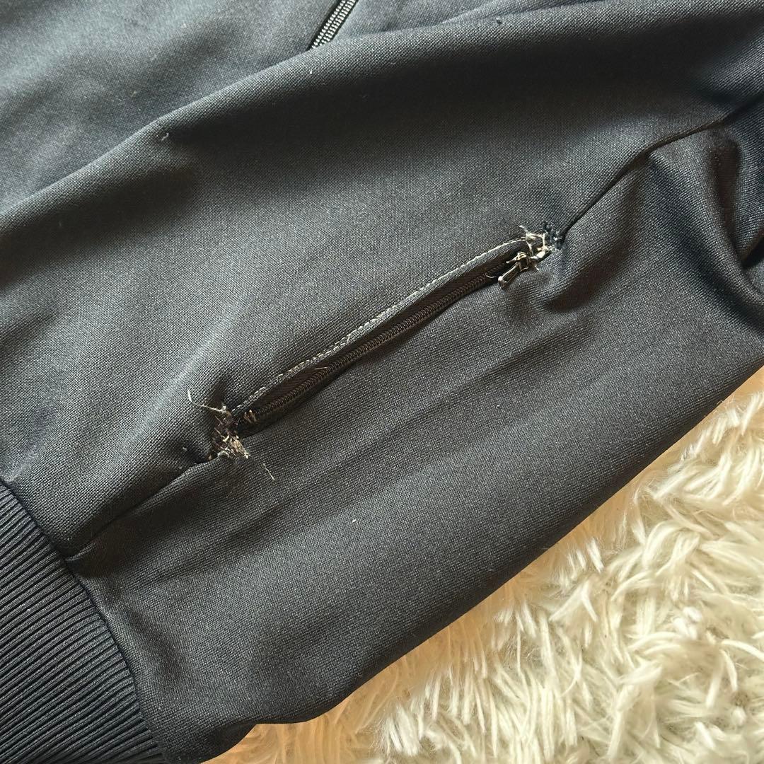 70s adidas トラックジャケット ブラック オレンジ 刺繍4号 M相当