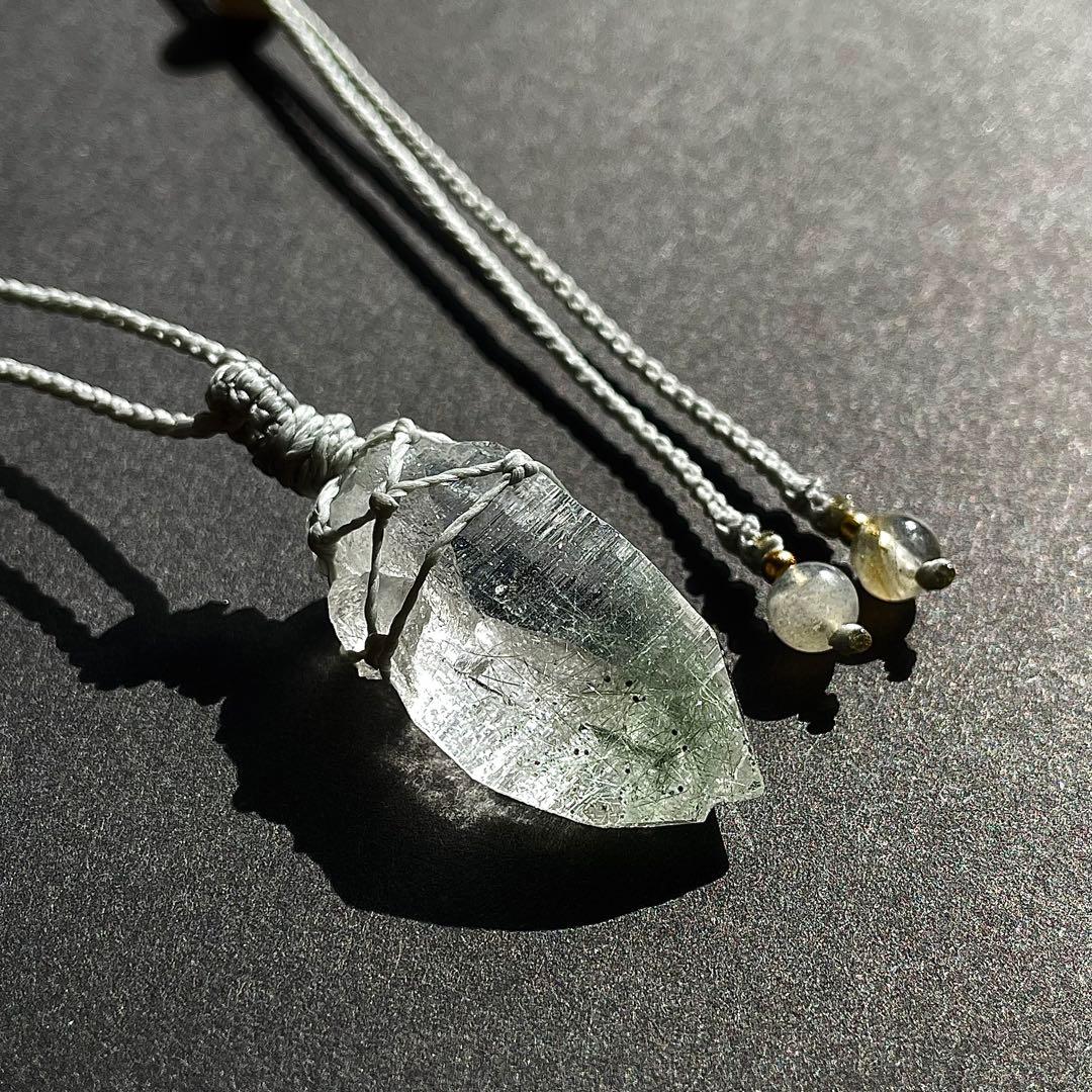 ヒマラヤ水晶 ルチルクォーツ ＊ マクラメペンダント ネックレス 28