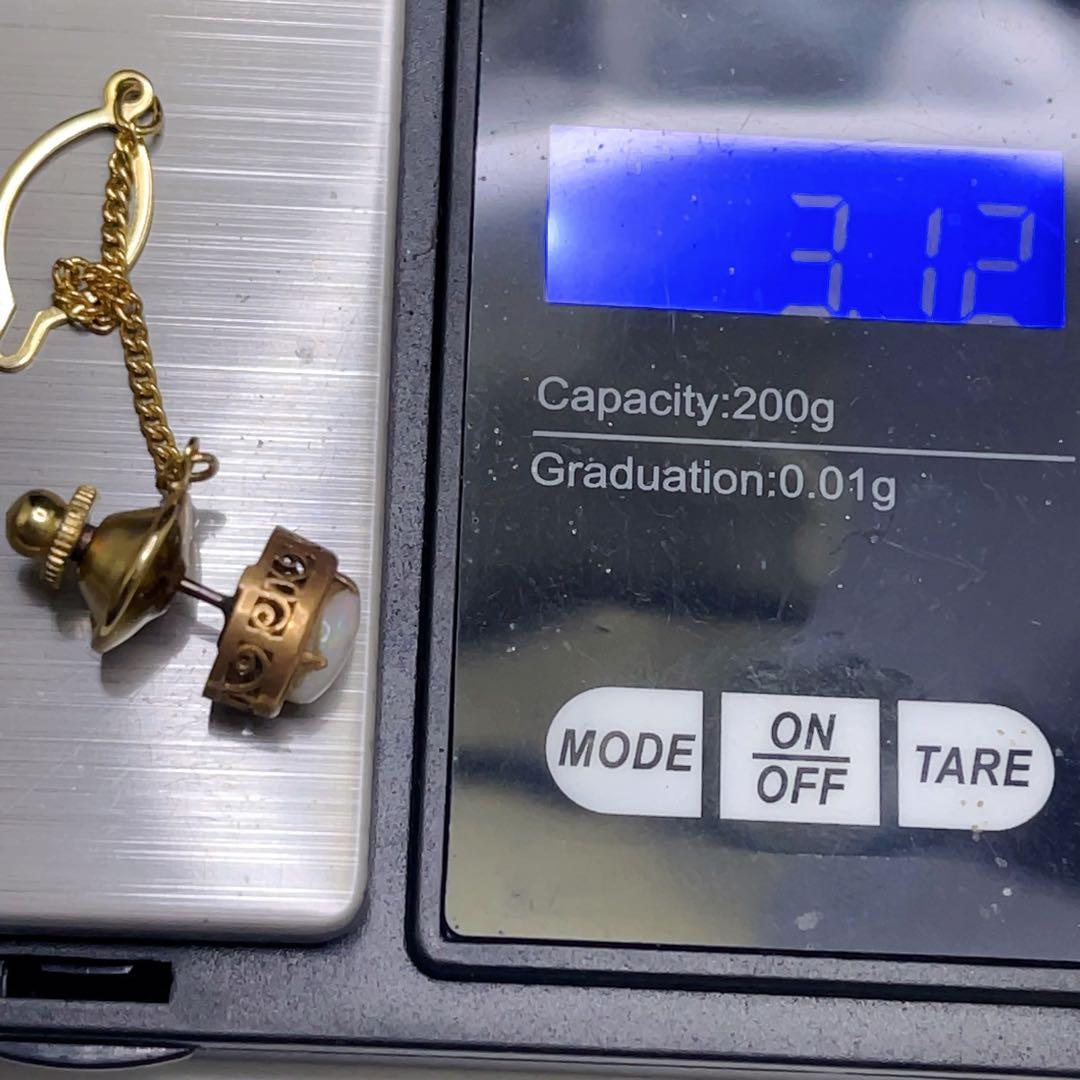 k18 オパール 18金 タイピン ピン 総重量約3.12g-送料込み