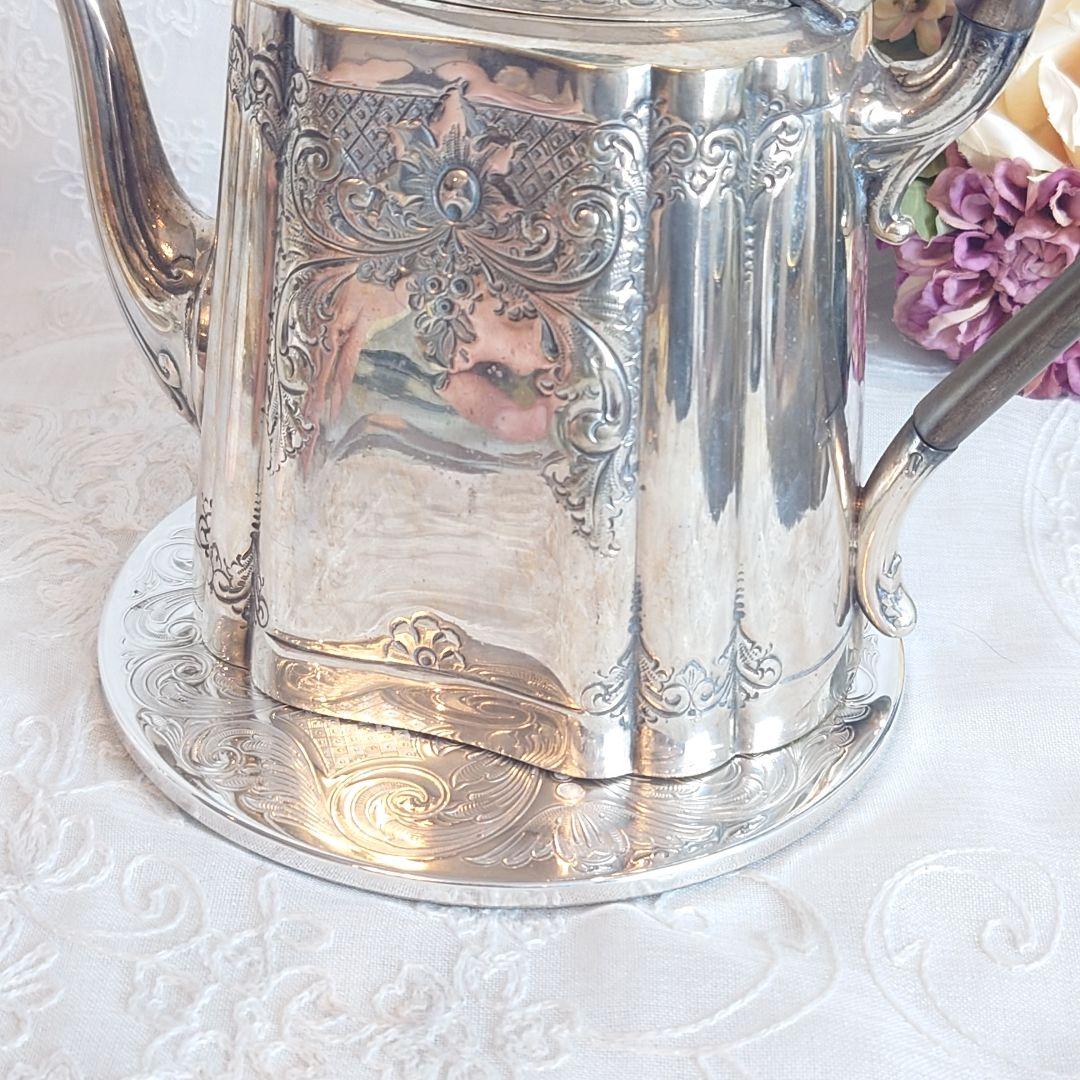 イギリス　ポットスタンド　シルバー　鍋敷き