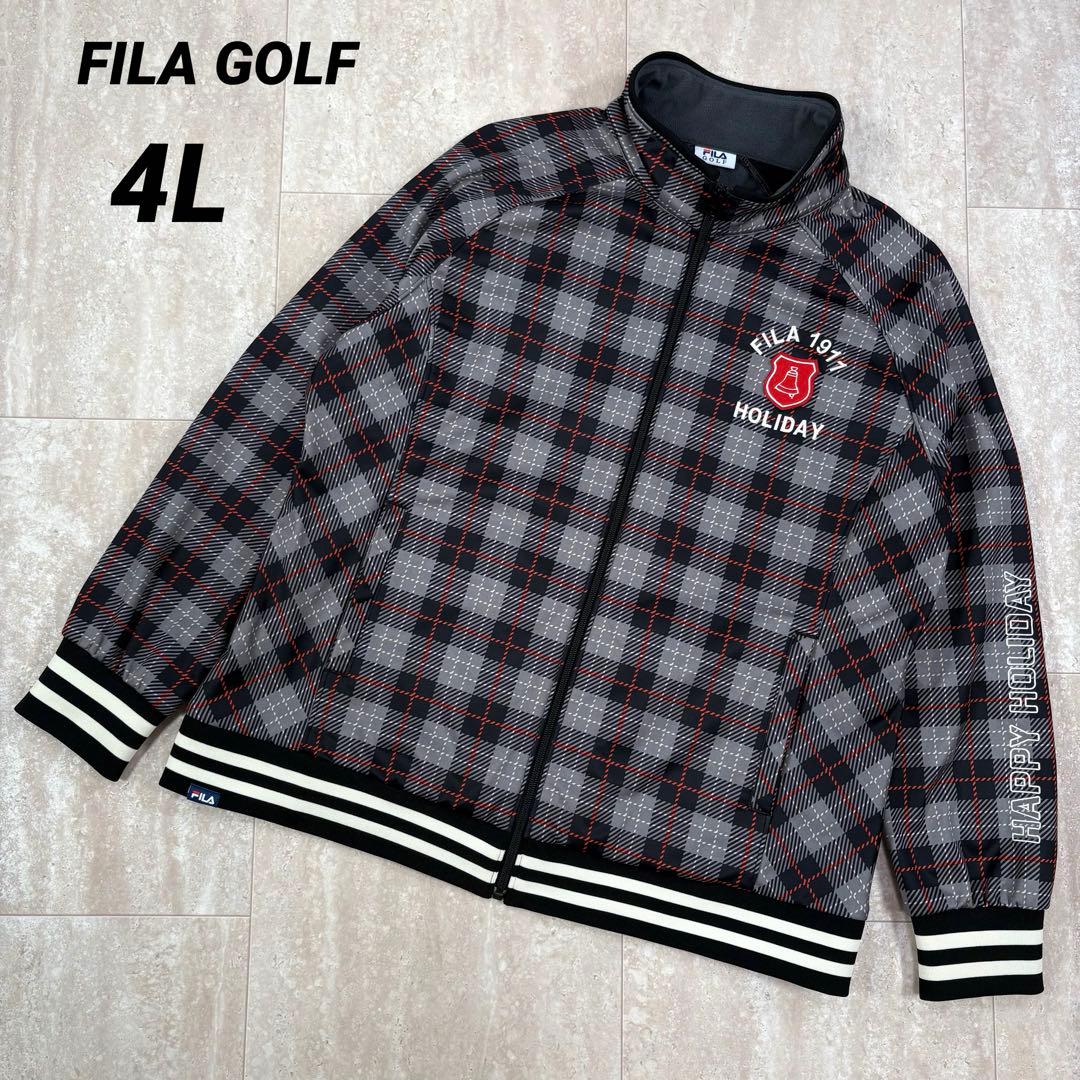 【フィラゴルフ】ジャケット　ブルゾン　4Lサイズ　裏地フリース　チェック柄　秋冬