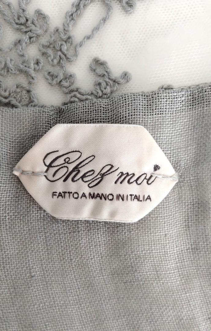 「Chez moi」テーブルクロス　ライトグレー　レクト