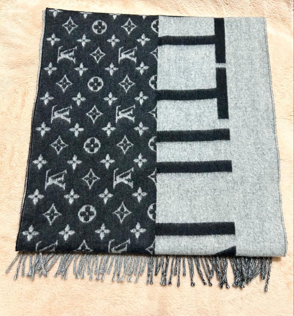 ルイヴィトン　カシミヤ　マフラーエシャルプ LVスプリット　リバーシブル