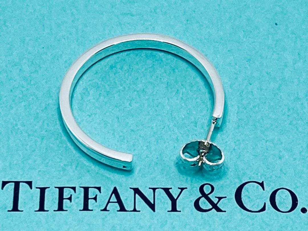 h591 超美品　ティファニー　1837 ラージ　フープ　ピアス　925 片側